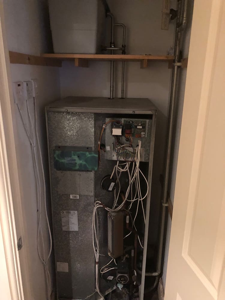 Airing cupboard services during installation