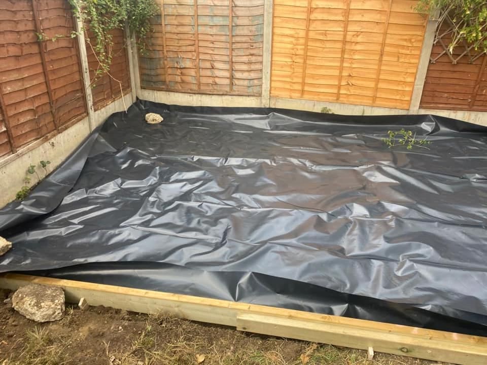 DPM laid across the new floor area ready for concrete